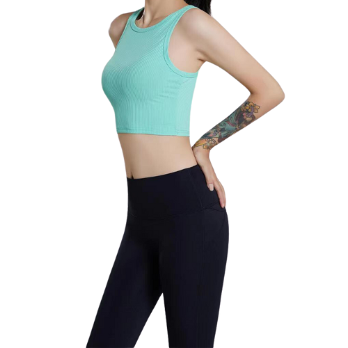 Sweat-absorbent and breathable stretch sports vest for women