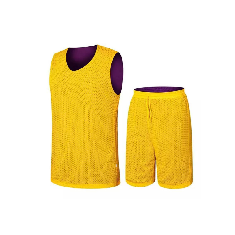 Sweat-absorbent breathable reversible basketball jersey for men