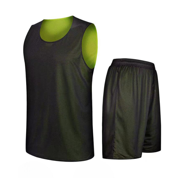Sweat-absorbent and breathable reversible basketball jersey for children