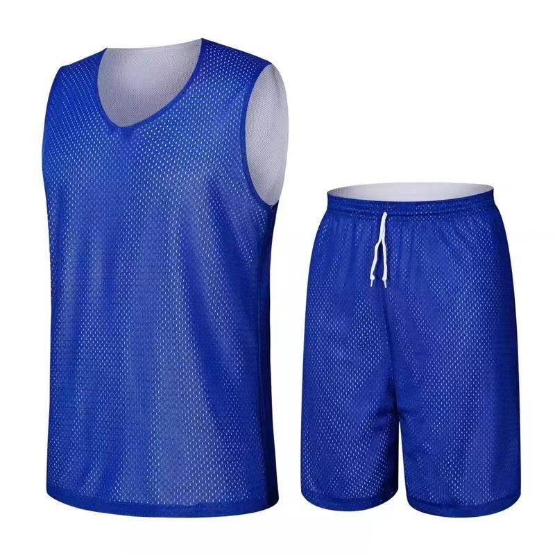 Sweat-absorbent breathable reversible basketball jersey for men