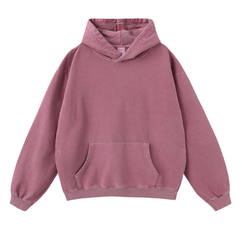 Heavy Salt Water Washed Distressed Pullover Hooded Sweatshirt-420g