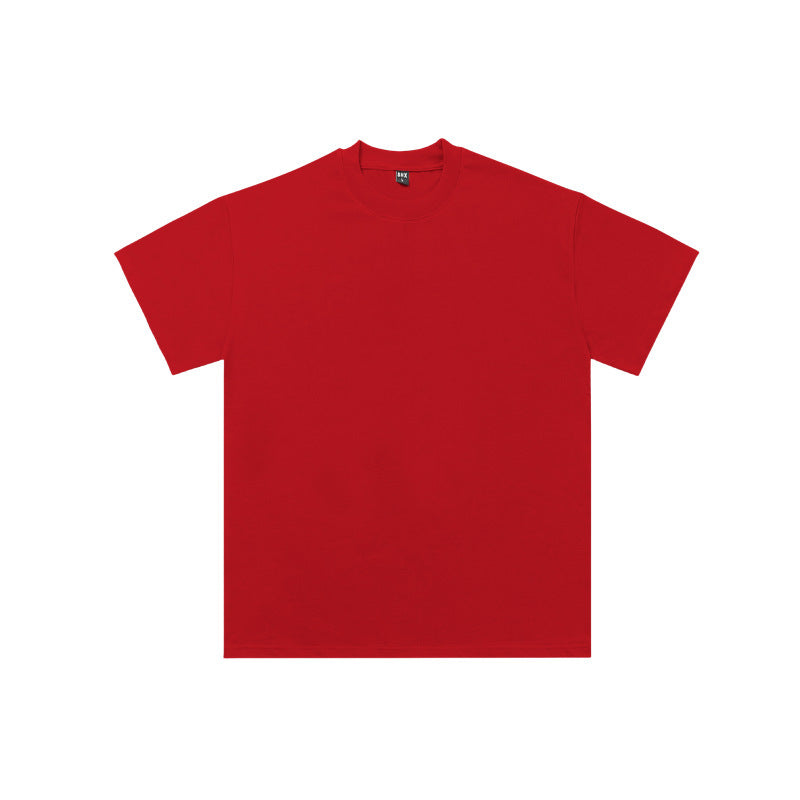 Double Yarn Pure Cotton Wide Washed Short-Sleeved T-Shirt 320g