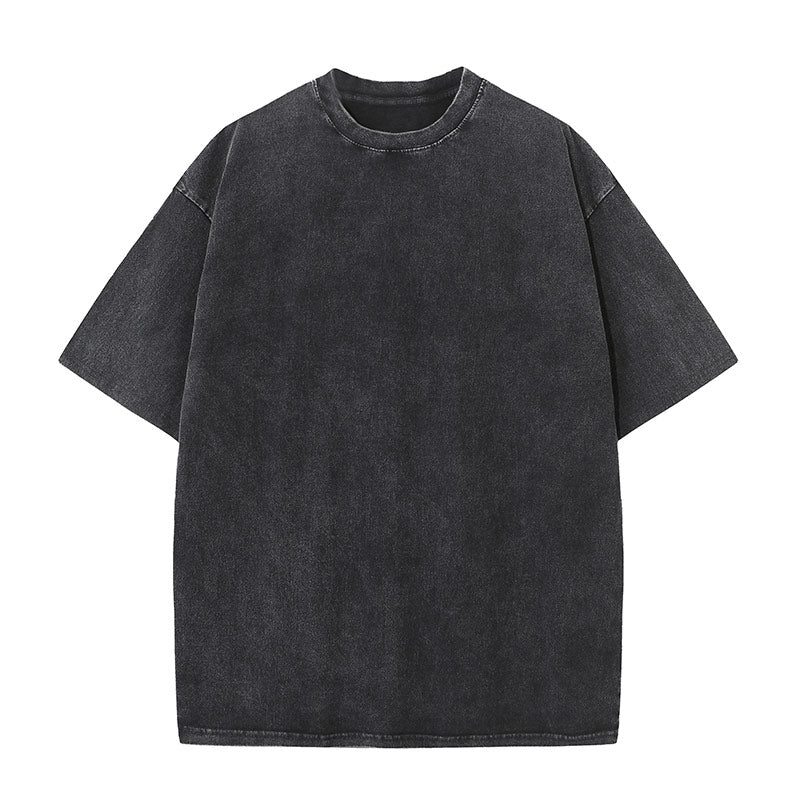 Pure Cotton Batik Distressed Round Neck Short Sleeves 230g
