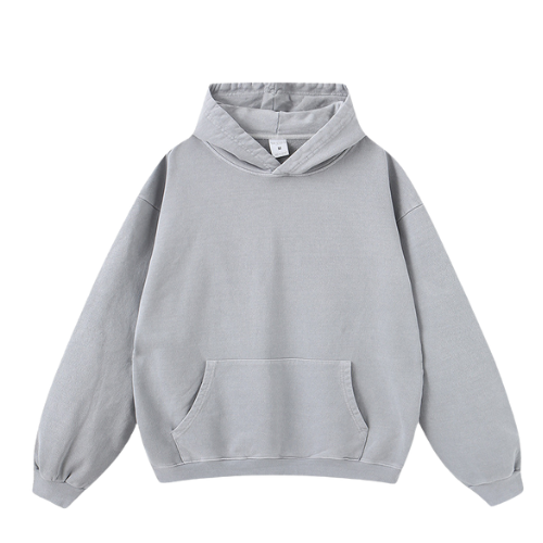 Heavy Salt Water Washed Distressed Pullover Hooded Sweatshirt-420g