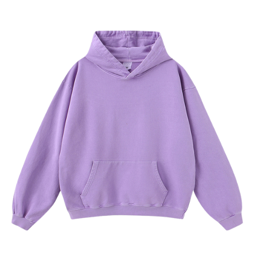Heavy Salt Water Washed Distressed Pullover Hooded Sweatshirt-420g