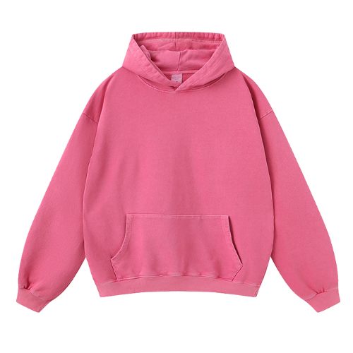 Heavy Salt Water Washed Distressed Pullover Hooded Sweatshirt-420g
