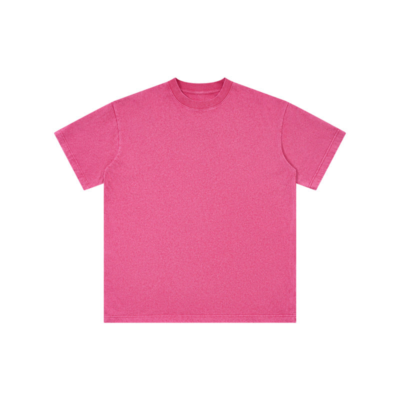Washed Fried Snowflake Round Collar Vintage Tees -230g