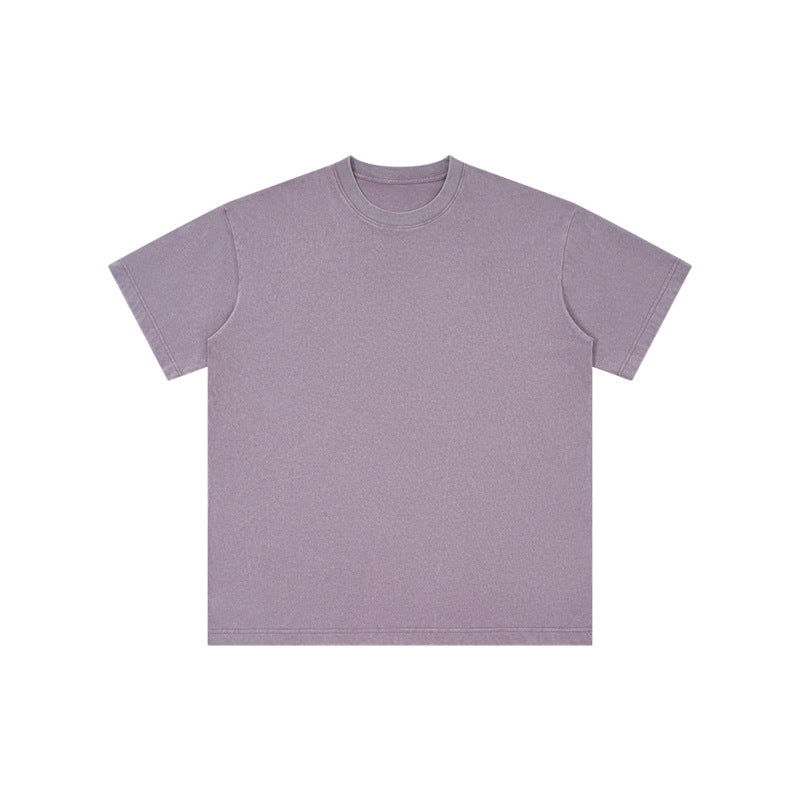 Washed Fried Snowflake Round Collar Vintage Tees -230g
