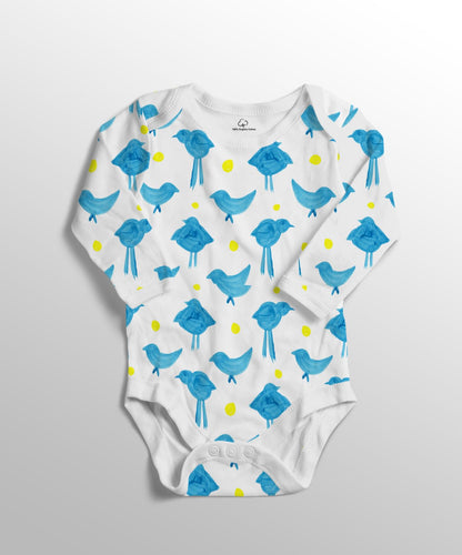 mecilla [*8AW3704] CUSTOMIZED PRINTED SHORT SLEEVE ORGANIC COTTON BABY ROMPE       RS