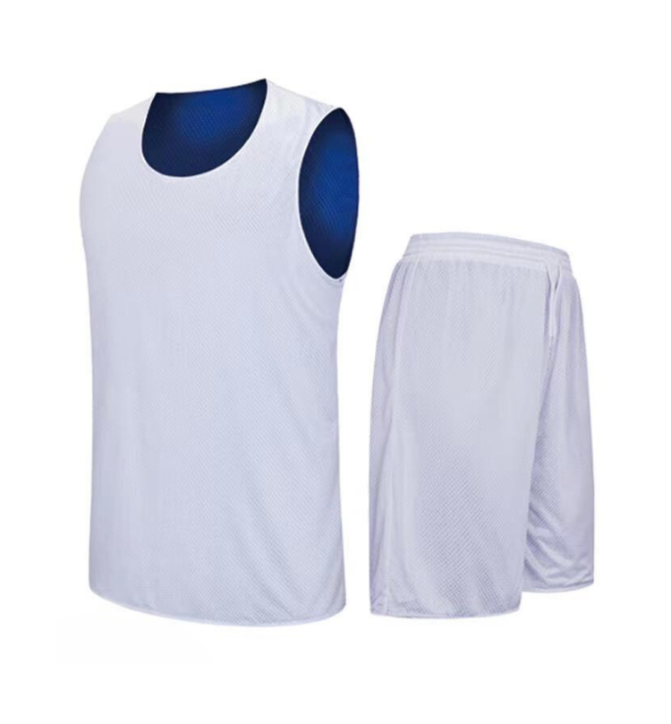Sweat-absorbent and breathable reversible basketball jersey for children