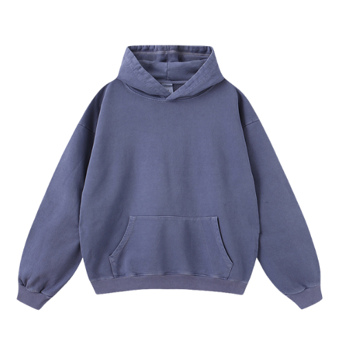 Heavy Salt Water Washed Distressed Pullover Hooded Sweatshirt-420g