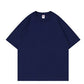 Pure Cotton Off-Shoulder Loose Round Neck T-Shirt 230g