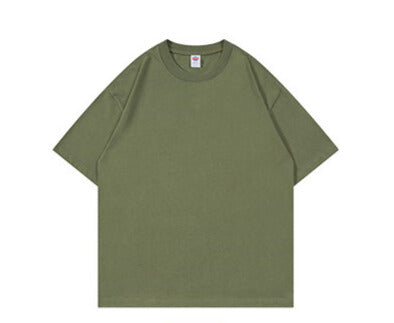Super Off-Shoulder Loose Couple Short-Sleeved T-SHIRT 230g