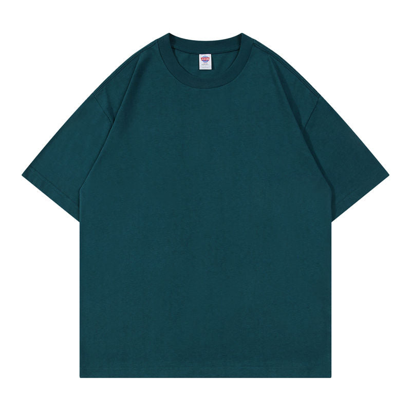 Smell Neckline Pure Cotton Off-Shoulder Loose Round Neck T-Shirt 230g