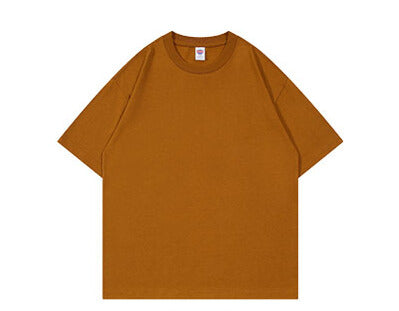 High Street Loose Shoulder Round Neck Short Sleeve T-Shirt 250g
