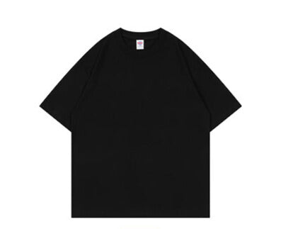 Smell Neckline Pure Cotton Off-Shoulder Loose Round Neck T-Shirt 230g