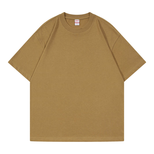 Round Neck Loose and Thick Off-Shoulder T-Shirt 270g