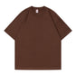 Round Neck Loose and Thick Off-Shoulder T-Shirt 270g