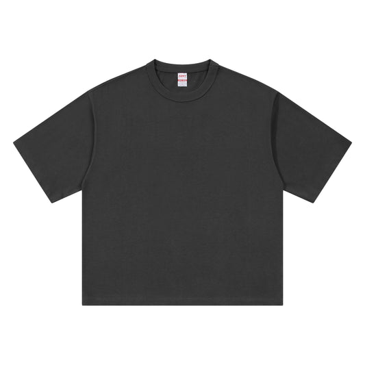 Dropped Shoulder Three-Needle Heavy Cotton Round Neck Loos T-Shirt 270g
