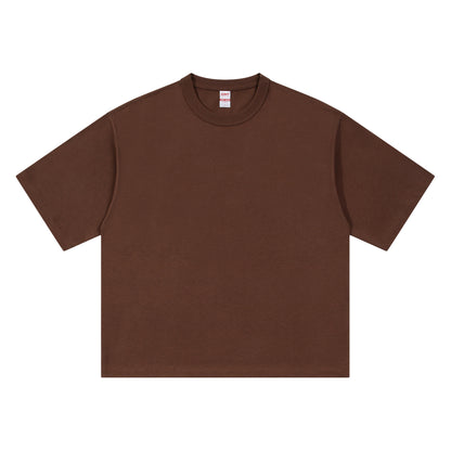 Dropped Shoulder Three-Needle Heavy Cotton Round Neck Loos T-Shirt 270g