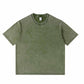 Dropped Shoulder Washed Distressed Short-Sieeved Cotton Round Neck T-Shirt 250g