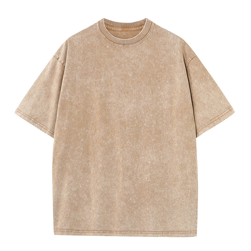 Pure Cotton Batik Distressed Round Neck Short Sleeves 230g