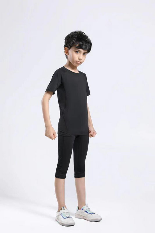 Tight, breathable, sweat absorbent all black tight wears for adults and children