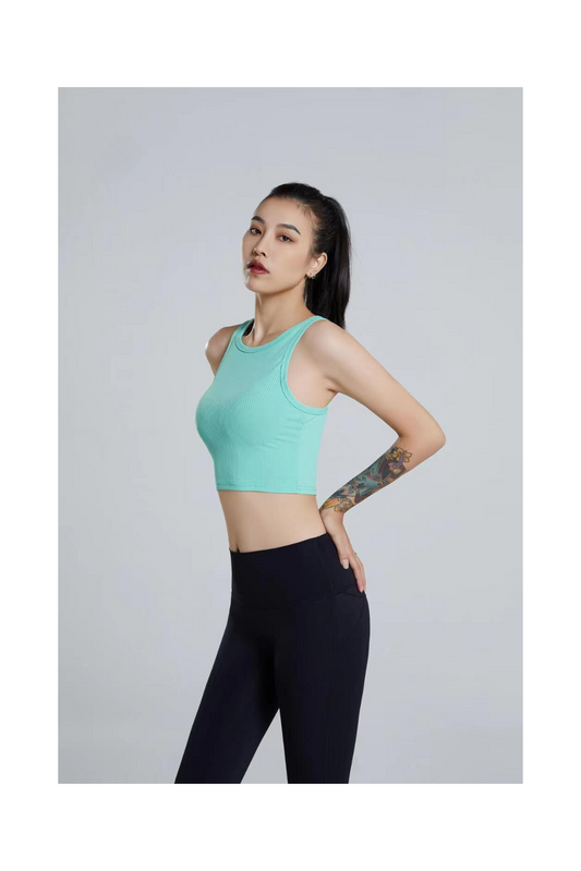 Sweat-absorbent and breathable stretch sports vest for women