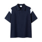 Double Yarn Plain Color Matching Polo Shirt