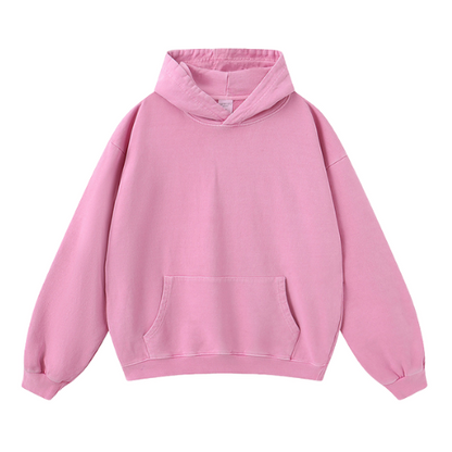 Heavy Salt Water Washed Distressed Pullover Hooded Sweatshirt-420g