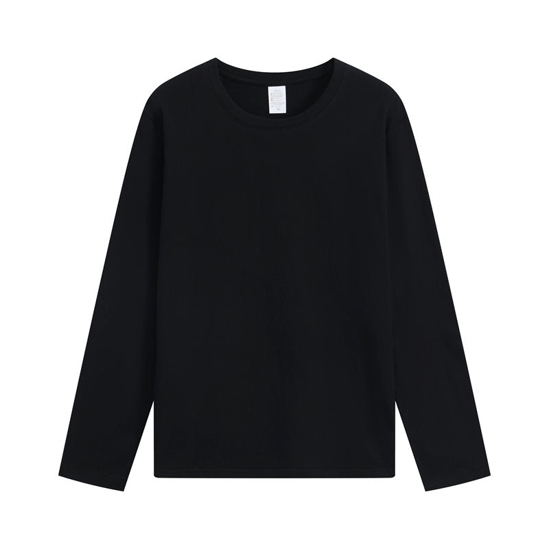 Pure cotton round neck long-sleeved T-shirt 200g