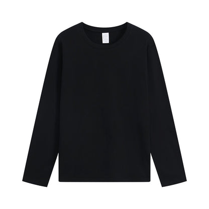 Pure cotton round neck long-sleeved T-shirt 200g