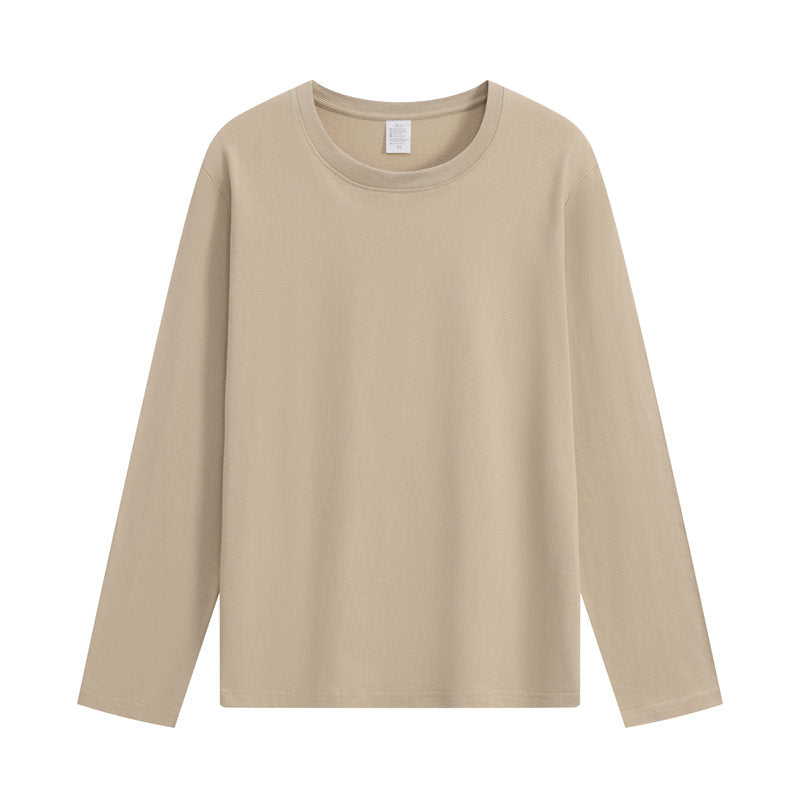 Pure cotton round neck long-sleeved T-shirt 200g