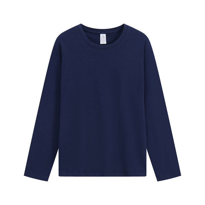 Pure cotton round neck long-sleeved T-shirt 200g