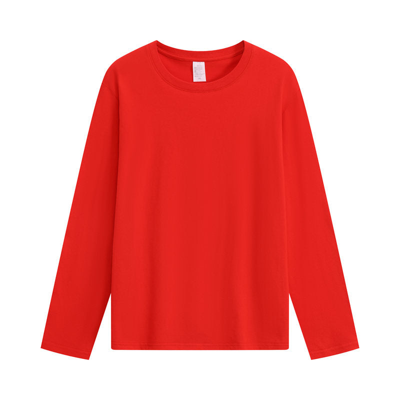 Pure cotton round neck long-sleeved T-shirt 200g