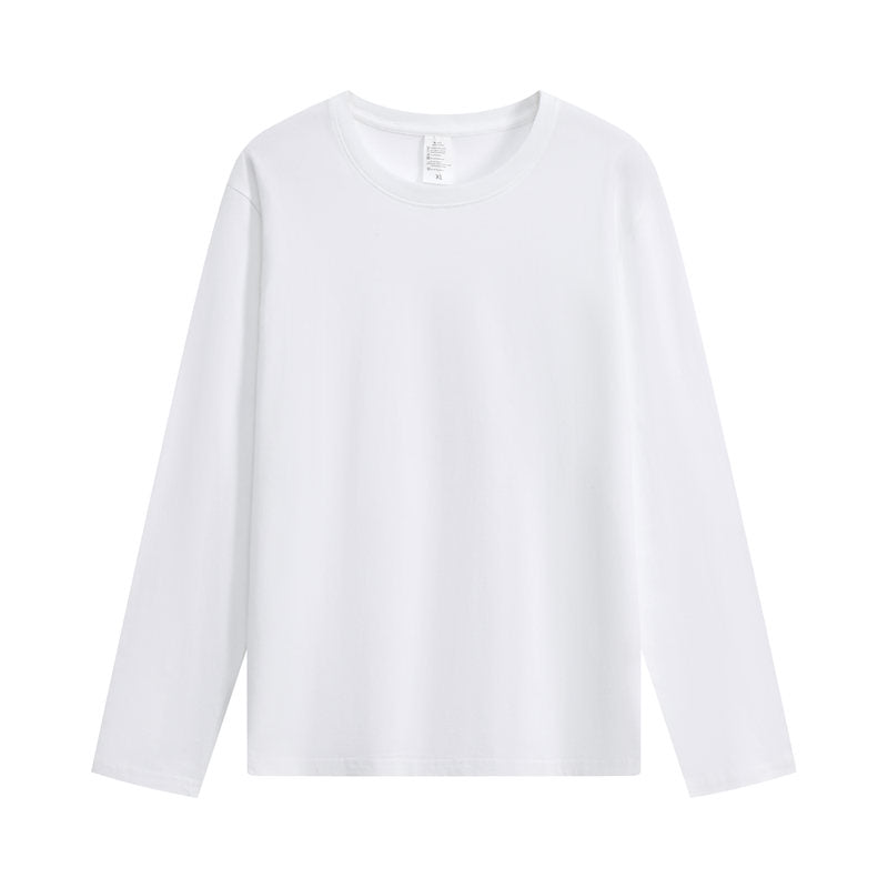 Pure cotton round neck long-sleeved T-shirt 200g