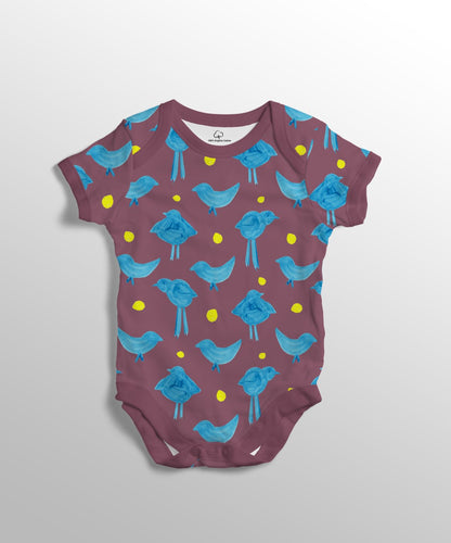 mecilla [**8AW3705] CUSTOMIZED PRINTED LONG SLEEVE ORGANIC COTTON BABY ROMPERS